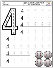 okul öncesi 1 sayısı çizgi çalışması